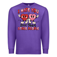 Purple i hate you less than other people Premium Sweatshirt - MaliasSmallBusiness