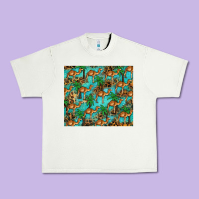 Camel Leopard Urban Heavy Tee Designed By Barkaloodesign