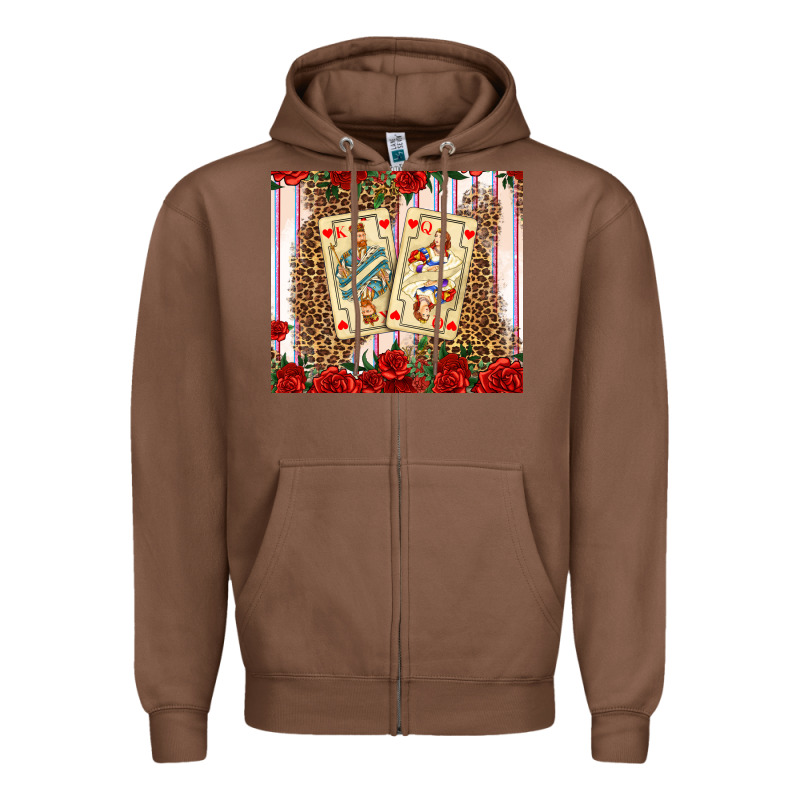 Valentines Day Playing Cards Zipper Hoodie by AdoDesignShop | Teevron