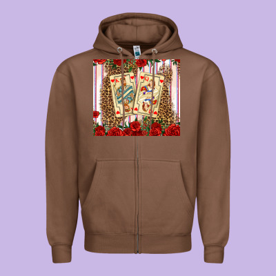 Valentines Day Playing Cards Zipper Hoodie Designed By Adodesignshop