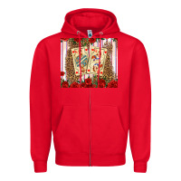 Red valentines day playing cards Zipper Hoodie - AdoDesignShop