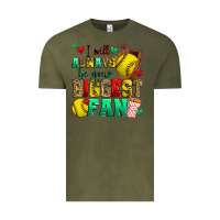 Vintage Olive i will always be your biggest fan softball Vintage Tee - Zillion Design Studio