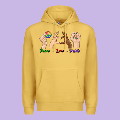 Peace Love Pride Premium Hoodie Designed By Bundleandbundleshop