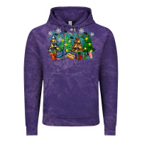 Cloud Purple christmas trees with hockey Vintage Hoodie - Zillion Design Studio