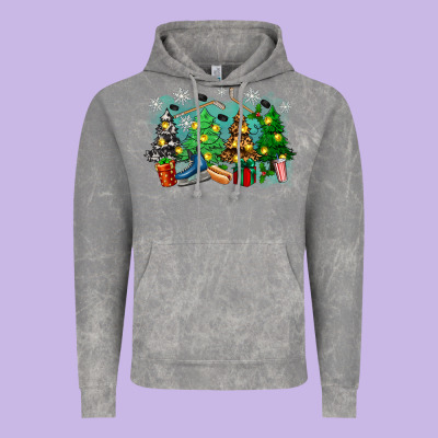 Christmas Trees With Hockey Vintage Hoodie Designed By Zillion Design Studio