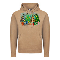 Vintage Coffee christmas trees with hockey Vintage Hoodie - Zillion Design Studio