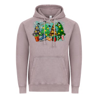 Vintage Zinc christmas trees with hockey Vintage Hoodie - Zillion Design Studio