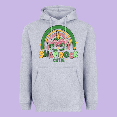 Shamrock Cutie Heavyweight Hoodie Designed By Maliassmallbusiness