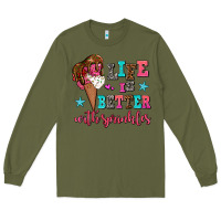 Army Green life is better with sprinkles Long Sleeve Tee - AdoDesignShop