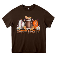 Chocolate Brown happy easter day eggs Heavy Core Tee - RacoonDesign