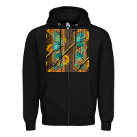 Black aztec and sunflowers Zipper Hoodie - BundleAndBundleShop