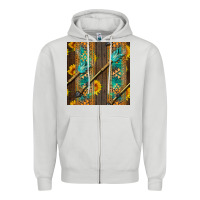 Dove Grey aztec and sunflowers Zipper Hoodie - BundleAndBundleShop