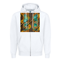 White aztec and sunflowers Zipper Hoodie - BundleAndBundleShop