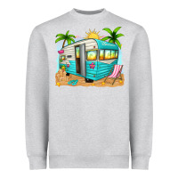 Heather Grey summer caravan Heavyweight Sweatshirt - texasbilliewilder