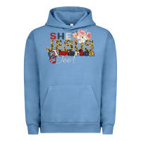 Pigment Pebble Blue She Jesus America Too Urban Hoodie - Bettercallsaul