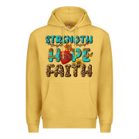 Antique Gold Strength Hope Faith Premium Hoodie - BundleAndBundleShop