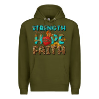 Army Green Strength Hope Faith Premium Hoodie - BundleAndBundleShop