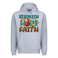Heather Grey Strength Hope Faith Premium Hoodie - BundleAndBundleShop