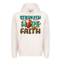 Pale Pink Strength Hope Faith Premium Hoodie - BundleAndBundleShop
