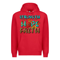 Red Strength Hope Faith Premium Hoodie - BundleAndBundleShop