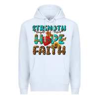 White Strength Hope Faith Premium Hoodie - BundleAndBundleShop