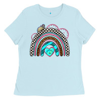 Baby Blue race rainbow Ladies Tee - AdoDesignShop