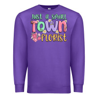 Purple just a small town florist Premium Sweatshirt - MaliasSmallBusiness