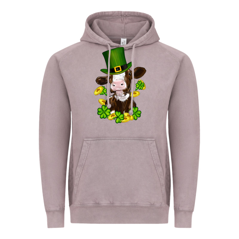 St Patricks Day Cow Vintage Hoodie by RanaPortraitStore | Teevron
