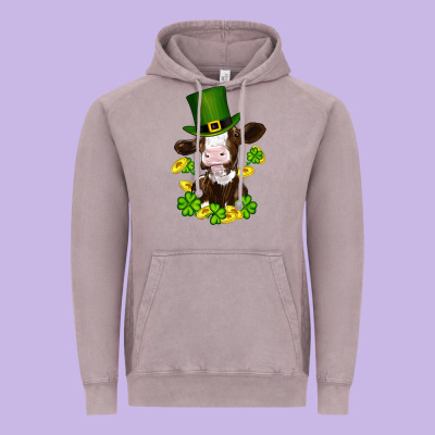 Vintage Hoodie st patricks day cow