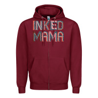 Burgundy inked mama Zipper Hoodie - JahusDesignShop