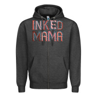 Charcoal Heather inked mama Zipper Hoodie - JahusDesignShop