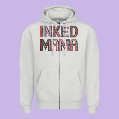 Inked Mama Zipper Hoodie Designed By Jahusdesignshop