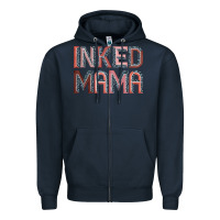 Navy inked mama Zipper Hoodie - JahusDesignShop