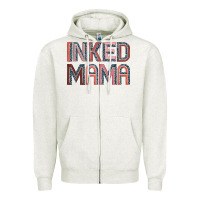 Oatmeal Heather inked mama Zipper Hoodie - JahusDesignShop