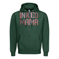 Sports Green inked mama Zipper Hoodie - JahusDesignShop