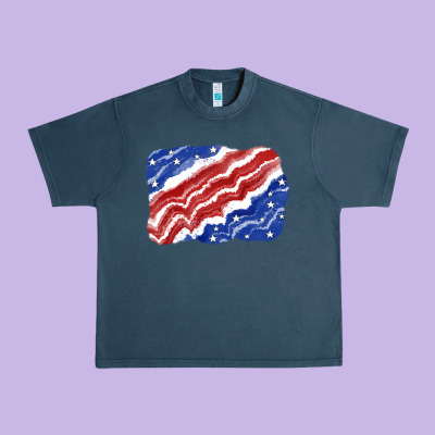 Patriotic Tie Dye Background 4th Of July Urban Heavy Tee Designed By Cowgirlartshop