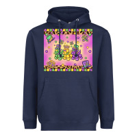 Navy mardi gras bead dogs Heavyweight Hoodie - MaliasSmallBusiness