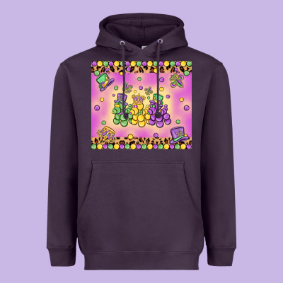 Mardi Gras Bead Dogs Heavyweight Hoodie Designed By Maliassmallbusiness