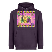 Plum mardi gras bead dogs Heavyweight Hoodie - MaliasSmallBusiness