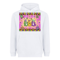 White mardi gras bead dogs Heavyweight Hoodie - MaliasSmallBusiness