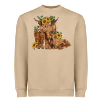 Mushroom highland cow family Heavyweight Sweatshirt - RanaPortraitStore