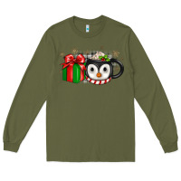 Army Green Christmas penguin coffee Long Sleeve Tee - JahusDesignShop