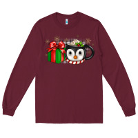 Burgundy Christmas penguin coffee Long Sleeve Tee - JahusDesignShop