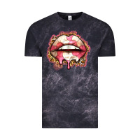 Cloud Black volleyball lips Vintage Tee - Zillion Design Studio