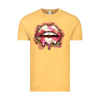 Vintage Mustard volleyball lips Vintage Tee - Zillion Design Studio