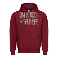 Burgundy inked mama Zipper Hoodie - JahusDesignShop