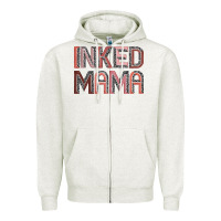 Oatmeal Heather inked mama Zipper Hoodie - JahusDesignShop