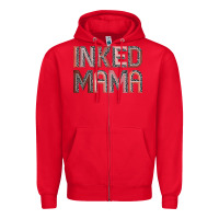 Red inked mama Zipper Hoodie - JahusDesignShop