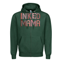 Sports Green inked mama Zipper Hoodie - JahusDesignShop