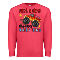 Cardinal just a boy who loves monster trucks Premium Sweatshirt - MaliasSmallBusiness